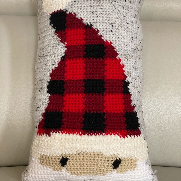 Hand stitched Santa Christmas pillow. - Picture 2 of 3